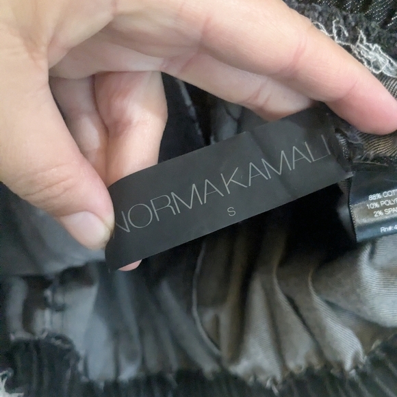 Norma Kamali Black Long Line Raw Hem Zip Up Denim Jacket - Picture 2 of 4